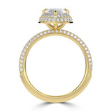Marquise Lab Created Diamond 4-Prong 3-Row Pave Dome Halo Engagement Ring in Yellow Gold (MVSLG1526-Y)