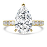 Pear Lab Created Diamond 3-Prong Solitaire with Accents Engagement Ring in Yellow Gold (MVSLG1533-Y)