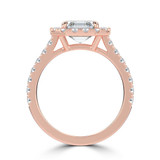 Asscher Lab Created Diamond 4-Prong Cathedral Halo Engagement Ring in Rose Gold (MVSLG1534-R)