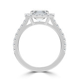 Asscher Lab Created Diamond 4-Prong Cathedral Halo Engagement Ring in White Gold (MVSLG1534-W)