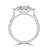 Oval Lab Created Diamond 4-Prong Cathedral East-West Horizontally Set Halo Engagement Ring in White Gold (MVSLG1536-W)