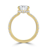 Cushion Lab Created Diamond 4-Prong Solitaire with Accents Engagement Ring in Yellow Gold with Hidden Halo (MVSLG1539-Y)