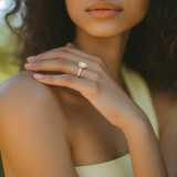 Oval Lab Created Diamond 4-Prong Solitaire with Accents Engagement Ring in Rose Gold (MVSLG1541-R)