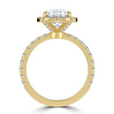 Cushion Lab Created Diamond 4-Prong Halo Engagement Ring in Yellow Gold with Hidden Accents (MVSLG1543-Y)