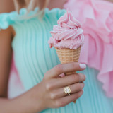 Princess Lab Created Diamond 4-Prong Cathedral Halo Engagement Ring in Yellow Gold with Hidden Accents (MVSLG1544-Y)