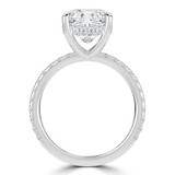 Cushion Lab Created Diamond 4-Prong Solitaire with Accents Engagement Ring in White Gold with Hidden Accents (MVSLG1547-W)