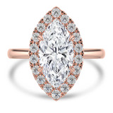 Marquise Lab Created Diamond 4-Prong Open Bridge Halo Engagement Ring in Rose Gold (MVSLG1554-R)
