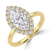 Marquise Lab Created Diamond 4-Prong Open Bridge Halo Engagement Ring in Yellow Gold (MVSLG1554-Y)