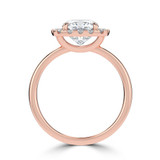 Cushion Lab Created Diamond 4-Prong Open Bridge Halo Engagement Ring in Rose Gold (MVSLG1556-R)