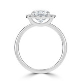 Cushion Lab Created Diamond 4-Prong Open Bridge Halo Engagement Ring in White Gold (MVSLG1556-W)