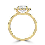 Cushion Lab Created Diamond 4-Prong Open Bridge Halo Engagement Ring in Yellow Gold (MVSLG1556-Y)
