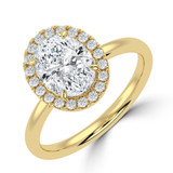 Oval Lab Created Diamond 4-Prong Open Bridge Halo Engagement Ring in Yellow Gold (MVSLG1557-Y)