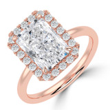 Radiant Lab Created Diamond 4-Prong Open Bridge Halo Engagement Ring in Rose Gold (MVSLG1559-R)