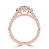 Radiant Lab Created Diamond 4-Prong Cathedral Halo Engagement Ring in Rose Gold (MVSLG1561-R)