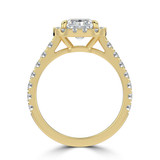 Radiant Lab Created Diamond 4-Prong Cathedral Halo Engagement Ring in Yellow Gold (MVSLG1561-Y)