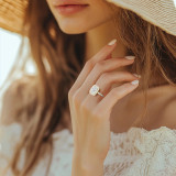 Radiant Lab Created Diamond 4-Prong Cathedral Halo Engagement Ring in Yellow Gold (MVSLG1561-Y)