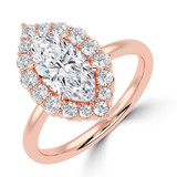 Marquise Lab Created Diamond 4-Prong Open Bridge Halo Engagement Ring in Rose Gold (MVSLG1567-R)