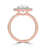 Round Lab Created Diamond 4-Prong Open Bridge Halo Engagement Ring in Rose Gold (MVSLG1570-R)
