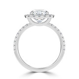 Cushion Lab Created Diamond 4-Prong Open Bridge Halo Engagement Ring in White Gold (MVSLG1573-W)