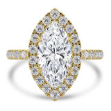 Marquise Lab Created Diamond 4-Prong Open Bridge Halo Engagement Ring in Yellow Gold (MVSLG1574-Y)