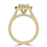 Marquise Lab Created Diamond 4-Prong Cathedral Halo Engagement Ring in Yellow Gold with Diamond Bridge and Hidden Accents (MVSLG1576-Y)