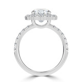 Cushion Lab Created Diamond 4-Prong Open Bridge Floral Halo Engagement Ring in White Gold (MVSLG1577-W)