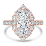 Marquise Lab Created Diamond 4-Prong Open Bridge Halo Engagement Ring in Rose Gold (MVSLG1578-R)