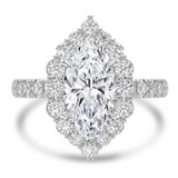 Marquise Lab Created Diamond 4-Prong Open Bridge Halo Engagement Ring in White Gold (MVSLG1578-W)