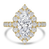 Marquise Lab Created Diamond 4-Prong Open Bridge Halo Engagement Ring in Yellow Gold (MVSLG1578-Y)