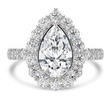 Pear Lab Created Diamond 3-Prong Open Bridge Halo Engagement Ring in White Gold (MVSLG1580-W)