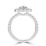 Pear Lab Created Diamond 3-Prong Open Bridge Halo Engagement Ring in White Gold (MVSLG1580-W)