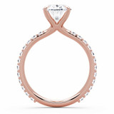 Oval Lab Created Diamond 4-Prong Solitaire with Accents Engagement Ring in Rose Gold (MVSLG1584-R)