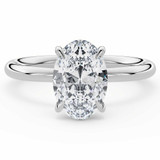 Oval Lab Created Diamond 4-Prong Solitaire Engagement Ring in White Gold (MVSLG1585-W)