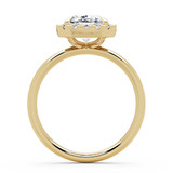 Cushion Lab Created Diamond 4-Prong Open Bridge Halo Engagement Ring in Yellow Gold (MVSLG1591-Y)