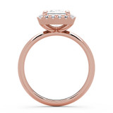 Emerald Lab Created Diamond 4-Prong Open Bridge Halo Engagement Ring in Rose Gold (MVSLG1592-R)