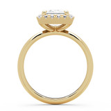 Emerald Lab Created Diamond 4-Prong Open Bridge Halo Engagement Ring in Yellow Gold (MVSLG1592-Y)