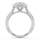 Oval Lab Created Diamond Oval Rollover Halo Engagement Ring in White Gold with Hidden Accented Basket and Bridge (MVSLG1598-W)