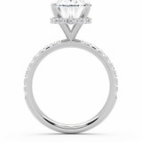 Oval Lab Created Diamond Hidden Halo Solitaire with Accents Engagement Ring in White Gold (MVSLG1601-W)