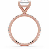 Radiant Lab Created Diamond High Set Solitaire with Accents Engagement Ring in Rose Gold (MVSLG1603-R)