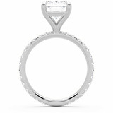 Radiant Lab Created Diamond High Set Solitaire with Accents Engagement Ring in White Gold (MVSLG1603-W)