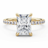 Radiant Lab Created Diamond High Set Solitaire with Accents Engagement Ring in Yellow Gold (MVSLG1603-Y)