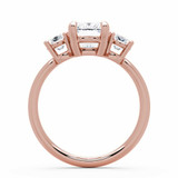 Cushion Lab Created Diamond Three-Stone Engagement Ring in Rose Gold (MVSLG1604-R)