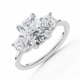 Cushion Lab Created Diamond Three-Stone Engagement Ring in White Gold (MVSLG1604-W)