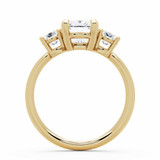 Cushion Lab Created Diamond Three-Stone Engagement Ring in Yellow Gold (MVSLG1604-Y)