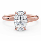 Oval Lab Created Diamond Trellis Solitaire Engagement Ring in Rose Gold (MVSLG1615-R)