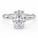 Oval Lab Created Diamond Trellis Solitaire Engagement Ring in White Gold (MVSLG1615-W)