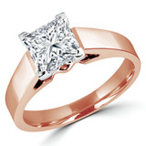 Princess Diamond Cathedral Solitaire Engagement Ring in Rose Gold (MVS0004-R)