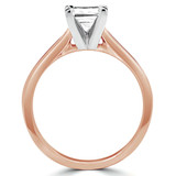 Princess Diamond Tapered Cathedral Solitaire Engagement Ring in Rose Gold (MVS0018-R)