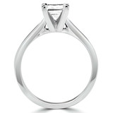 Princess Diamond Tapered Cathedral Solitaire Engagement Ring in White Gold (MVS0018-W)