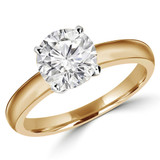 Round Diamond Solitaire Engagement Ring in Yellow Gold (MVS0021-Y)